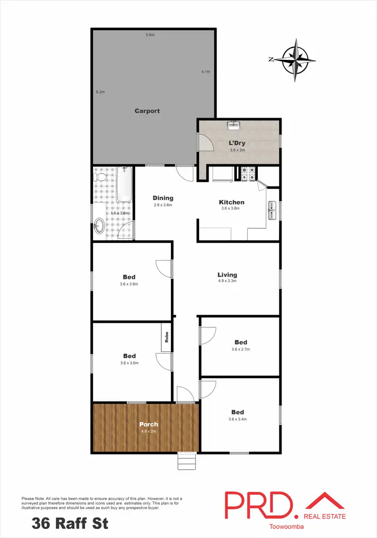 Floorplan of Homely house listing, 36 Raff Street, Toowoomba City QLD 4350
