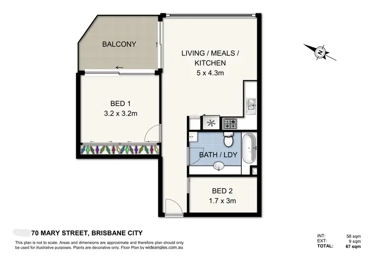 Floorplan of Homely apartment listing, 505/70 Mary Street, Brisbane City QLD 4000