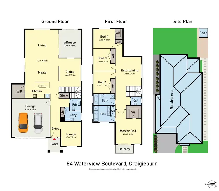 Floorplan of Homely house listing, 84 Waterview Boulevard, Craigieburn VIC 3064