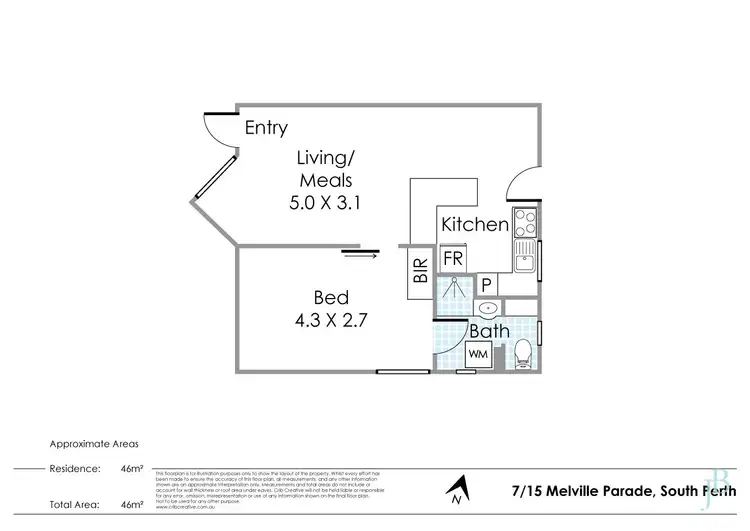 Floorplan of Homely unit listing, 7/15 Melville Parade, South Perth WA 6151