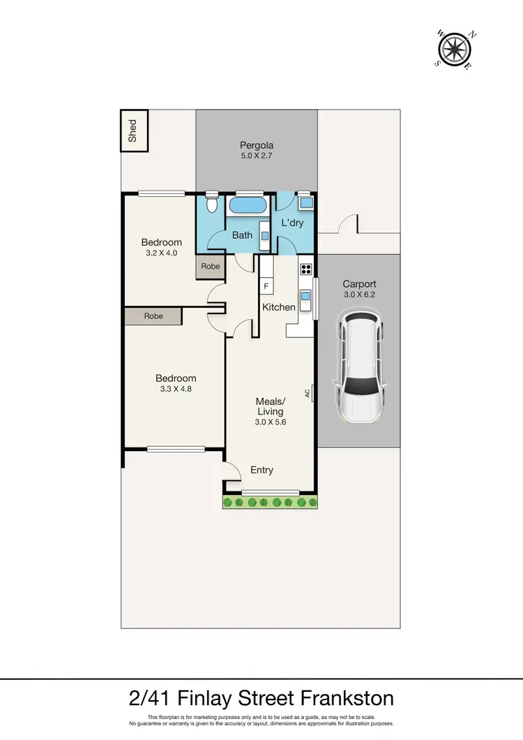Floorplan of Homely unit listing, 2/41 Finlay Street, Frankston VIC 3199