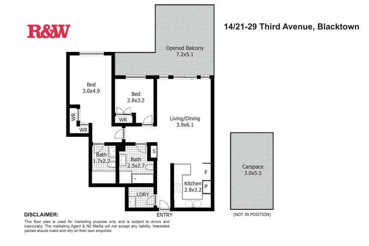 Floorplan of Homely apartment listing, 14/21-29 Third Avenue, Blacktown NSW 2148