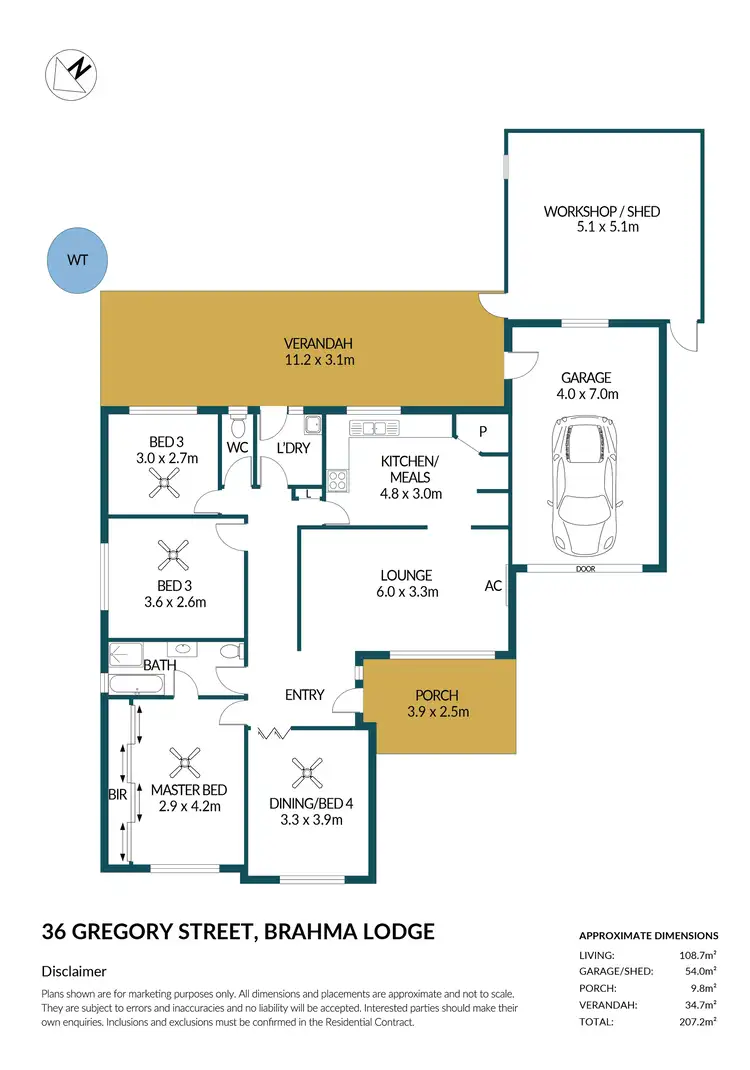 Floorplan of Homely house listing, 36 Gregory Street, Brahma Lodge SA 5109
