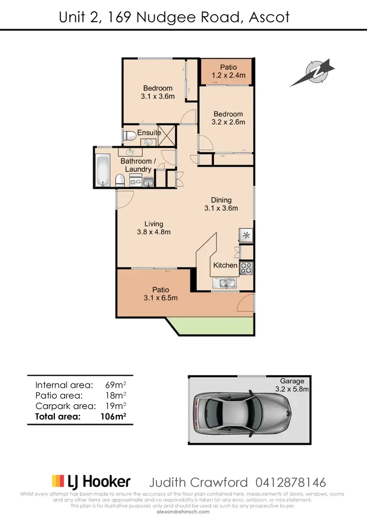 Floorplan of Homely unit listing, 2/169 Nudgee Road, Ascot QLD 4007