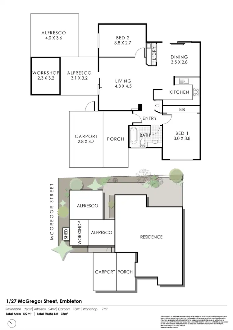 Floorplan of Homely villa listing, 1/27 McGregor Street, Embleton WA 6062