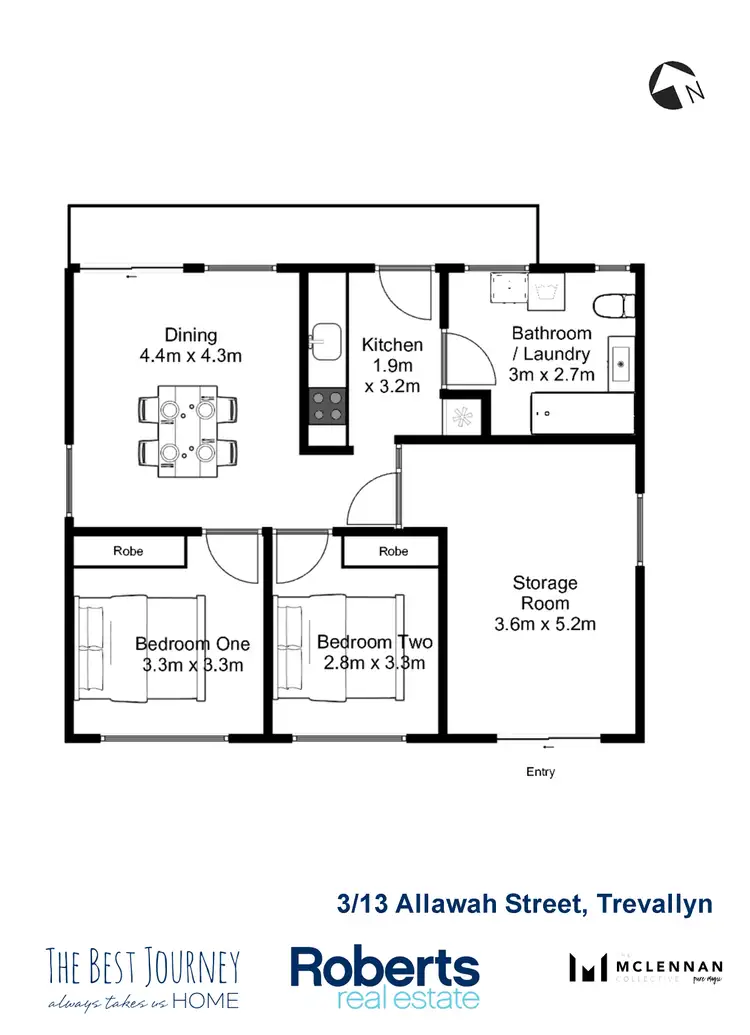 Floorplan of Homely unit listing, 3/13 Allawah St, Trevallyn TAS 7250