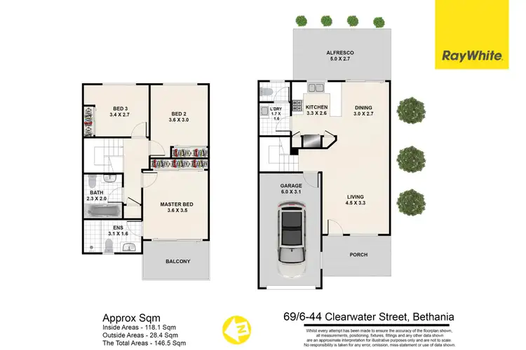 Floorplan of Homely townhouse listing, 69/6-44 Clearwater Street, Bethania QLD 4205