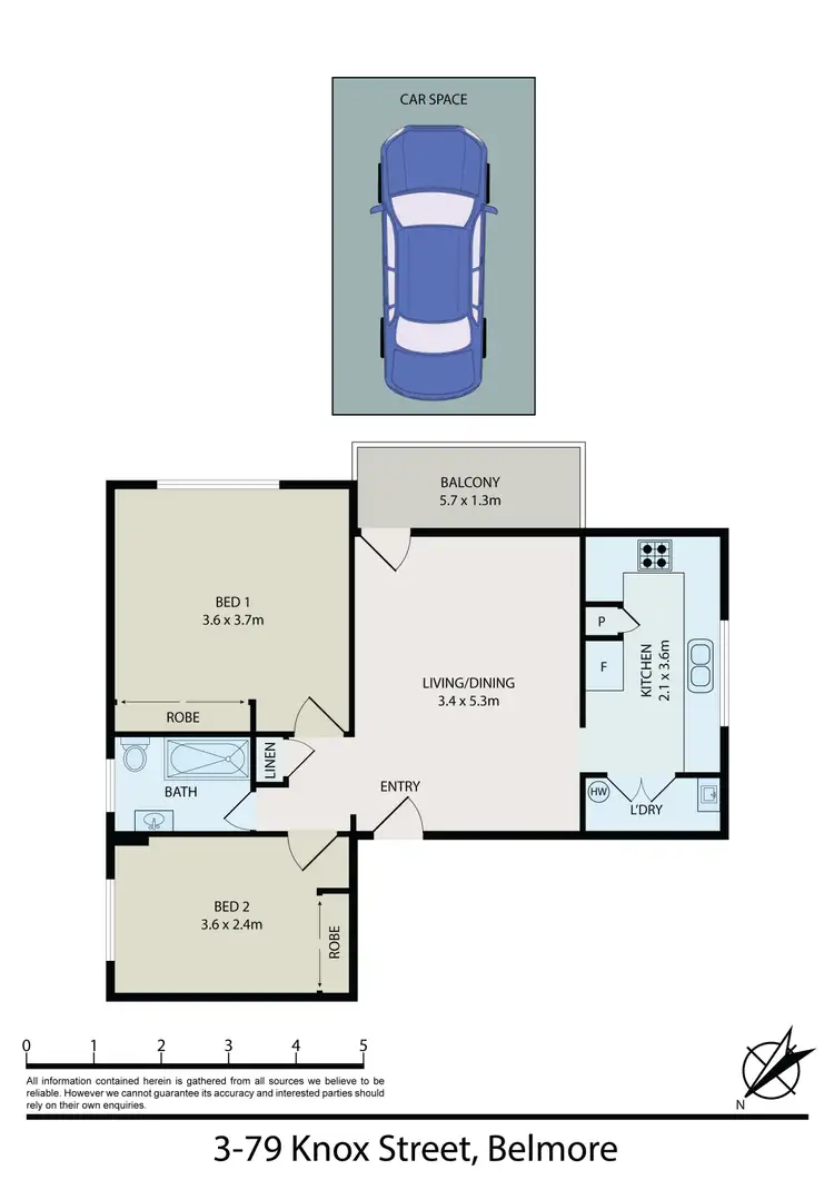 Floorplan of Homely unit listing, 3/79 Knox Street, Belmore NSW 2192