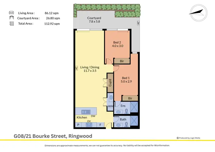 Floorplan of Homely apartment listing, G08/21-23 Bourke Street, Ringwood VIC 3134