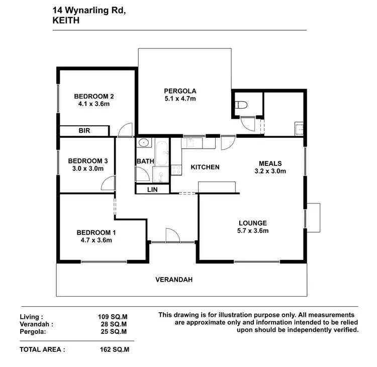 Floorplan of Homely house listing, 14 Wynarling Road, Keith SA 5267