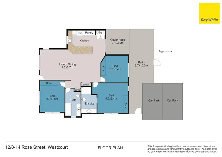 Floorplan of Homely unit listing, 12/8-14 Rose Street, Westcourt QLD 4870