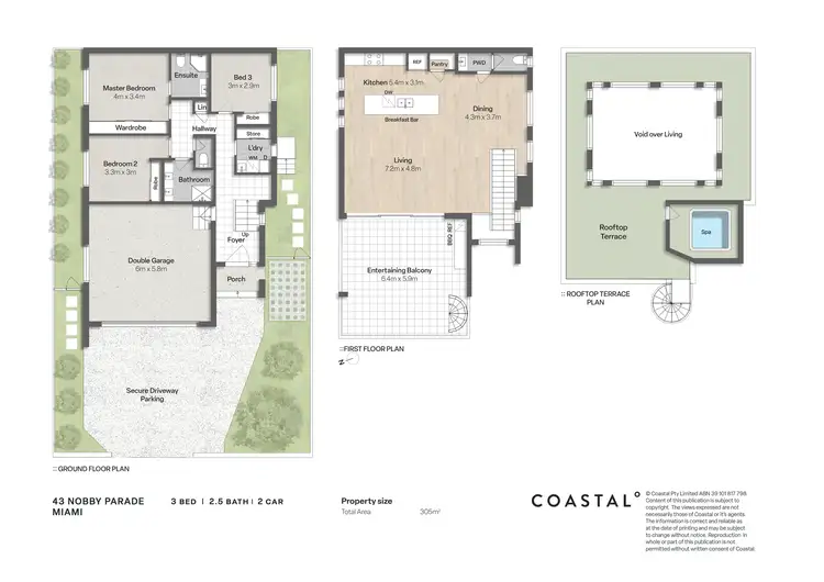 Floorplan of Homely semi-detached listing, 43 Nobby Parade, Miami QLD 4220
