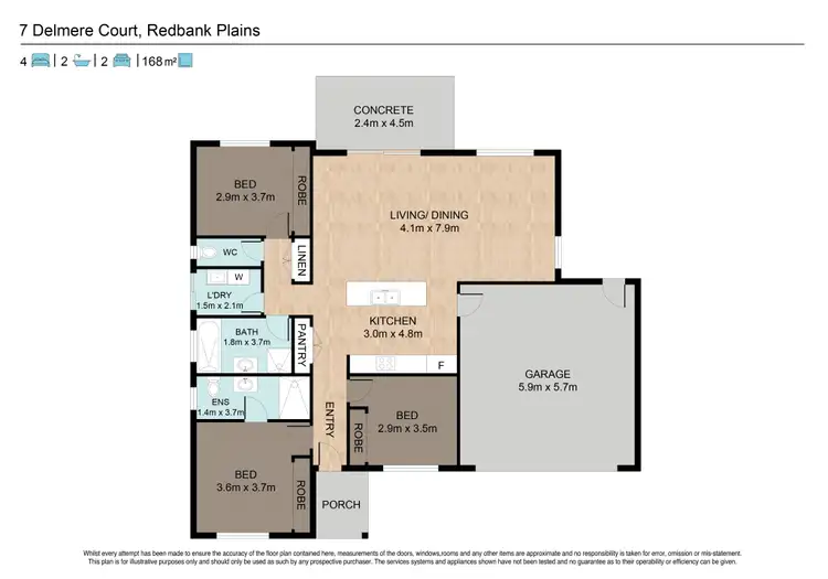 Floorplan of Homely house listing, 7 Delmere Court,, Redbank Plains QLD 4301