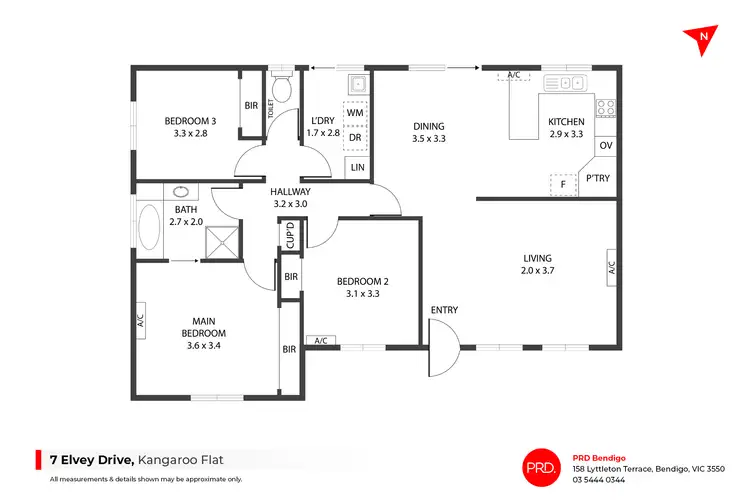 Floorplan of Homely house listing, 7 Elvey Drive, Kangaroo Flat VIC 3555