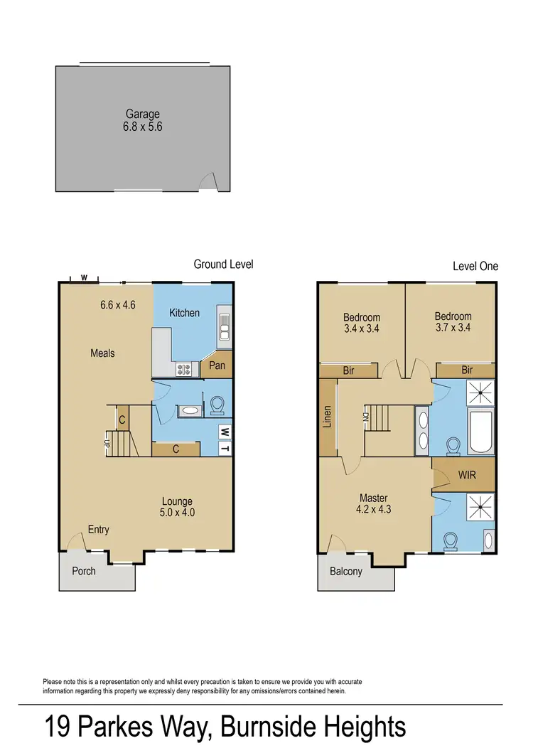 Floorplan of Homely townhouse listing, 19 Parkes Way, Burnside Heights VIC 3023