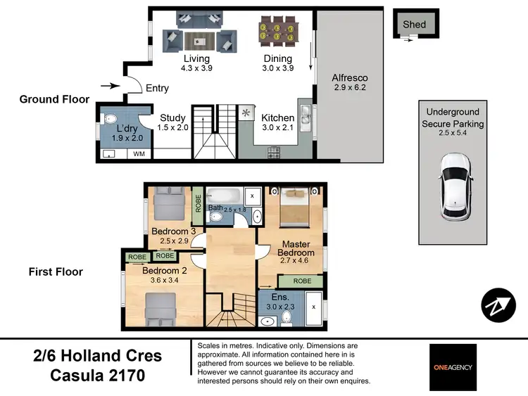 Floorplan of Homely townhouse listing, 2/6 Holland Crescent, Casula NSW 2170