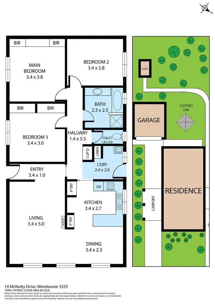 Floorplan of Homely house listing, 14 McNulty Drive, Wendouree VIC 3355