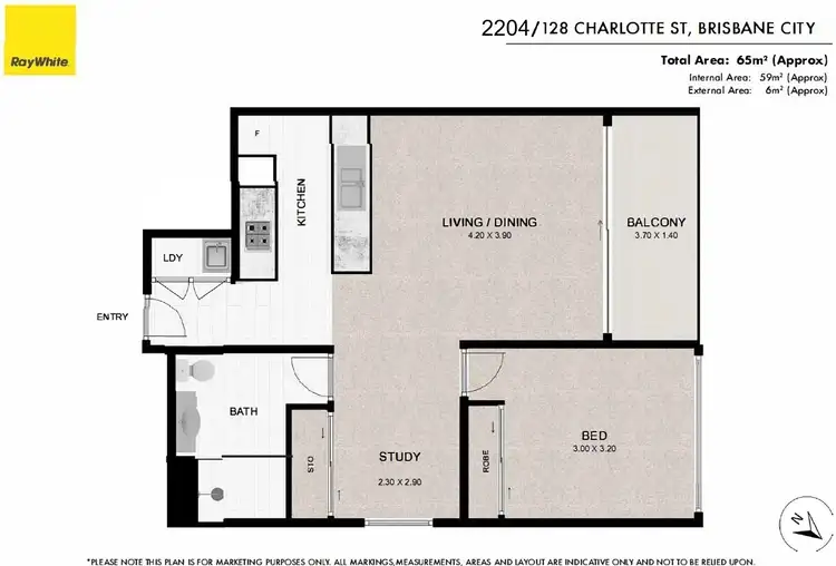 Floorplan of Homely apartment listing, 2204/128 Charlotte Street, Brisbane City QLD 4000