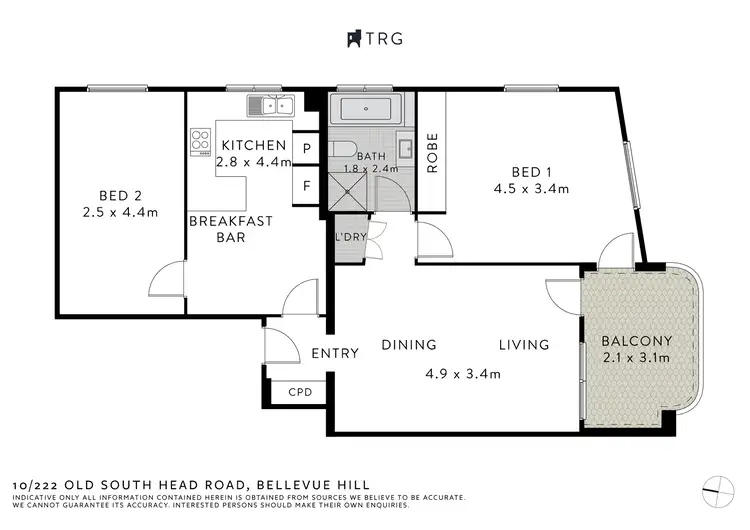 Floorplan of Homely apartment listing, 10/222 Old South Head Road, Bellevue Hill NSW 2023