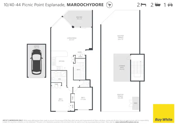Floorplan of Homely unit listing, 10/40-44 Picnic Point Esplanade, Maroochydore QLD 4558