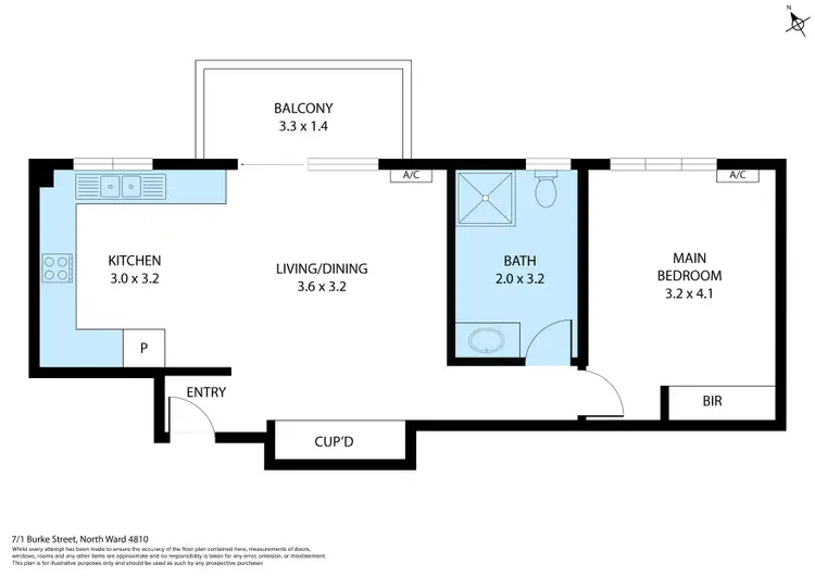Floorplan of Homely unit listing, 7/1 Burke Street, North Ward QLD 4810