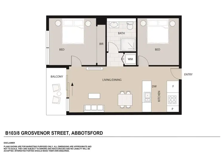 Floorplan of Homely apartment listing, B103/8 Grosvenor Street, Abbotsford VIC 3067