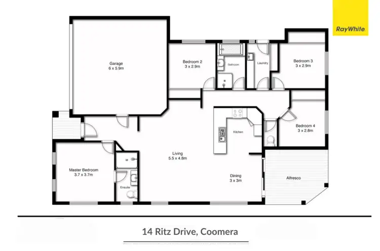 Floorplan of Homely house listing, 14 Ritz Drive, Coomera QLD 4209