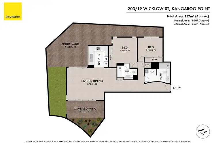 Floorplan of Homely apartment listing, 203/19 Wicklow Street, Kangaroo Point QLD 4169