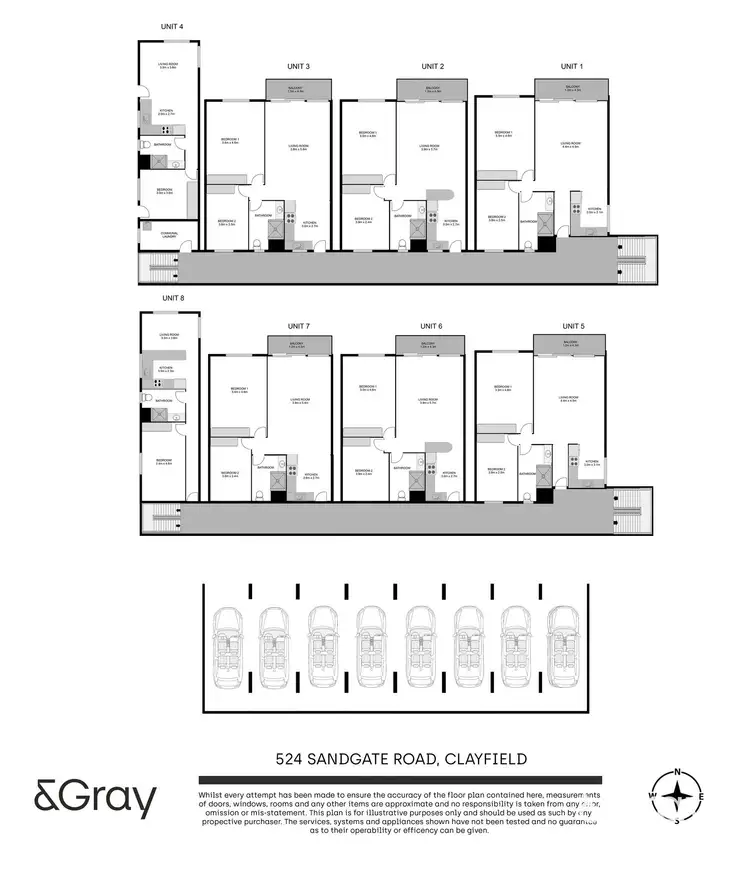 Floorplan of Homely block of units listing, 1-8/524 Sandgate Road, Clayfield QLD 4011