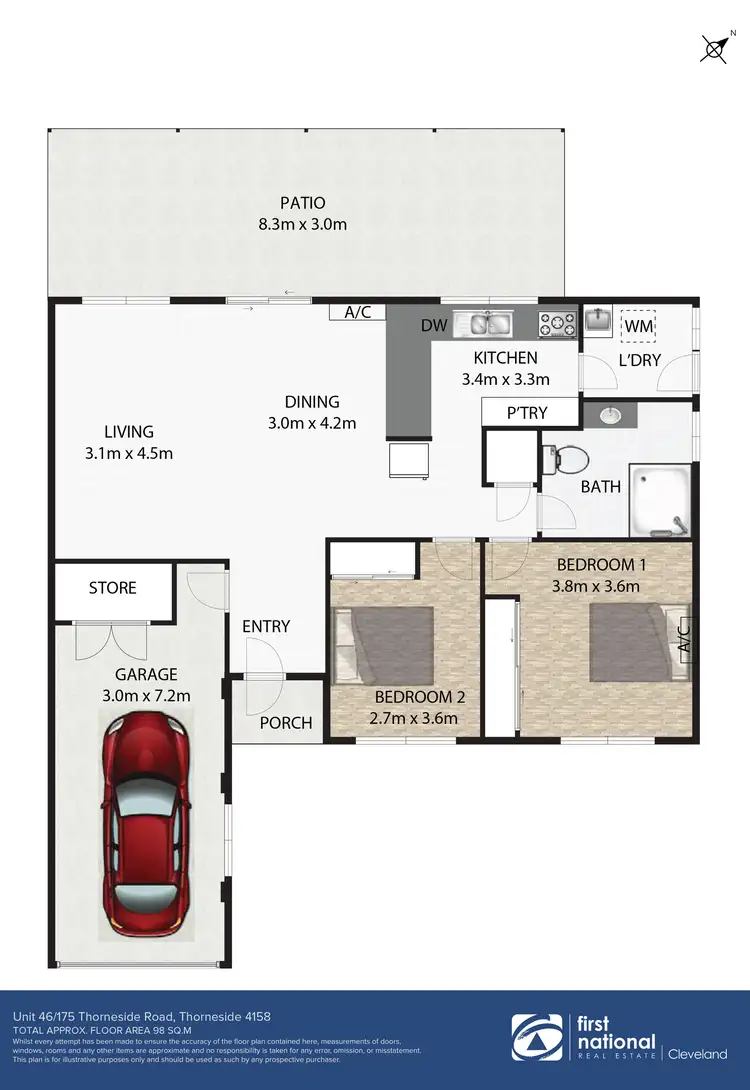 Floorplan of Homely townhouse listing, 46/175 Thorneside Road, Thorneside QLD 4158