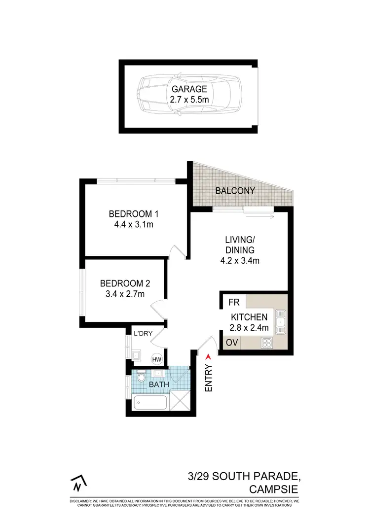 Floorplan of Homely apartment listing, 3/29 South Parade, Campsie NSW 2194