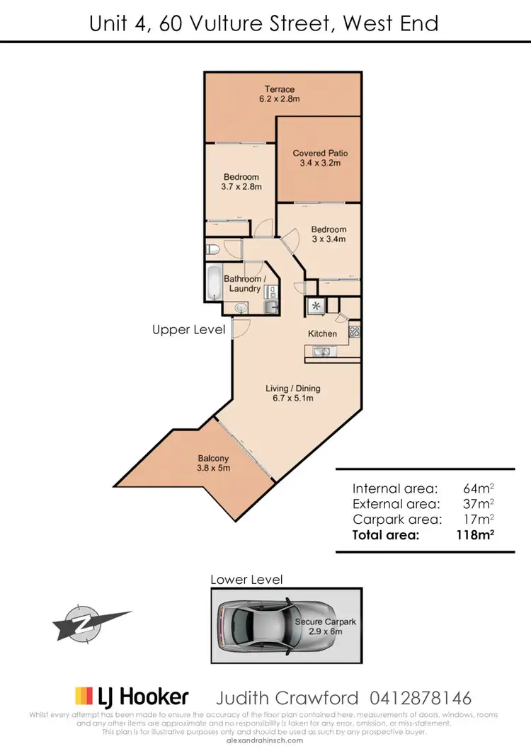 Floorplan of Homely unit listing, 4/60 Vulture Street, West End QLD 4101
