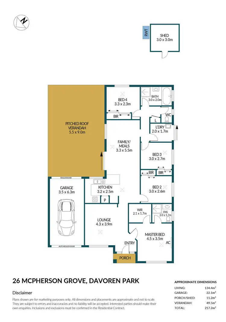 Floorplan of Homely house listing, 26 McPherson Grove, Davoren Park SA 5113