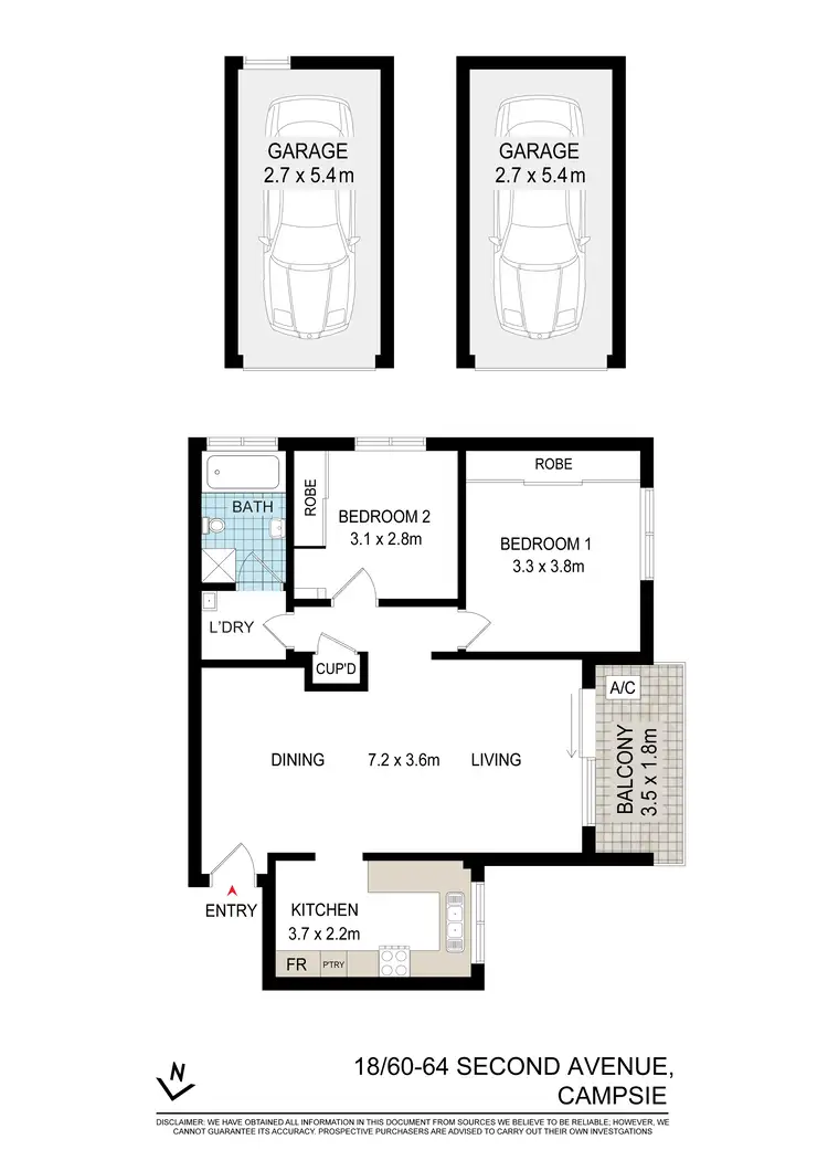 Floorplan of Homely apartment listing, 18/60-64 Second Avenue, Campsie NSW 2194