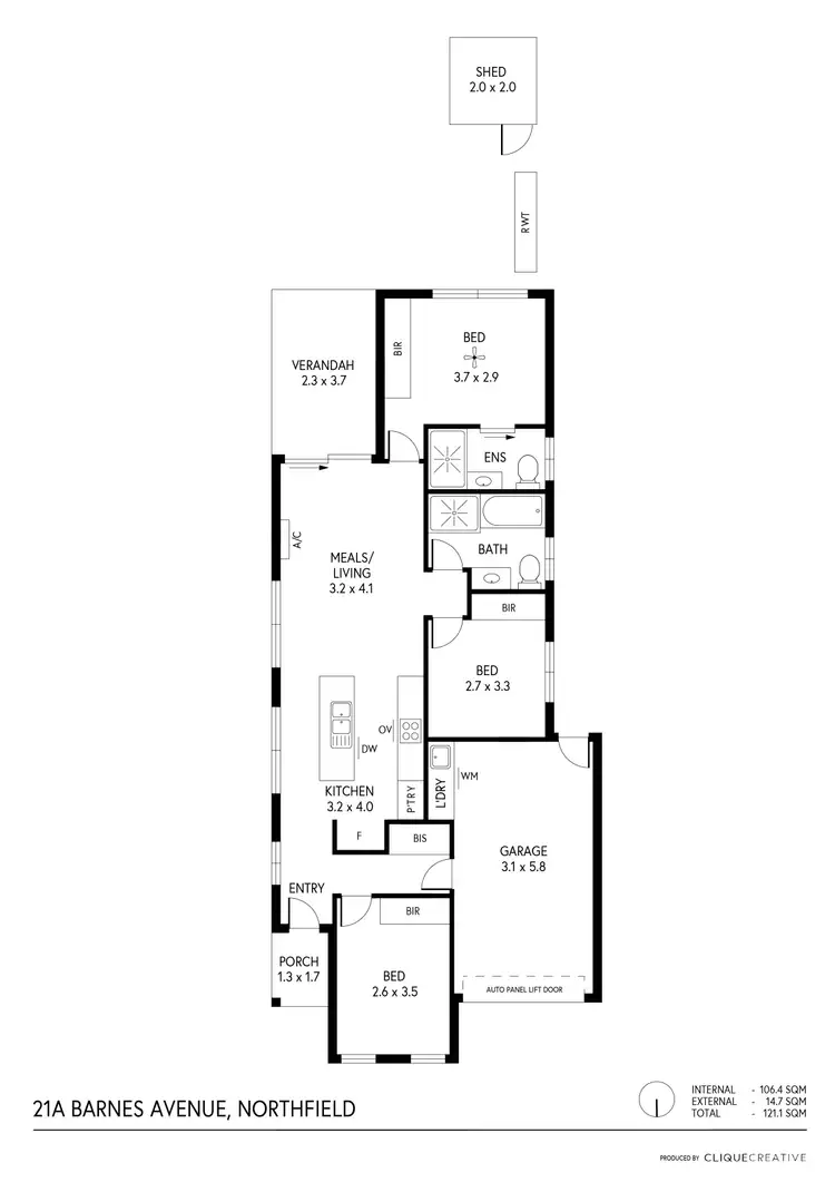 Floorplan of Homely house listing, 21A Barnes Avenue, Northfield SA 5085