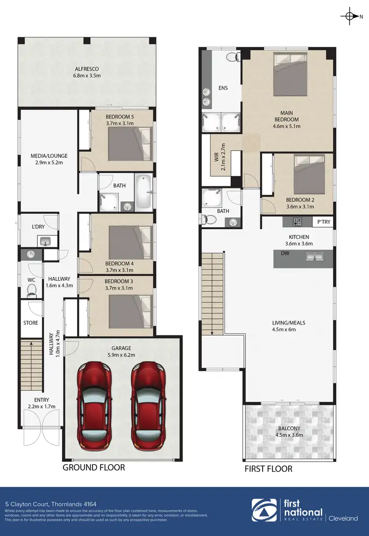 Floorplan of Homely house listing, 5 Clayton Court, Thornlands QLD 4164