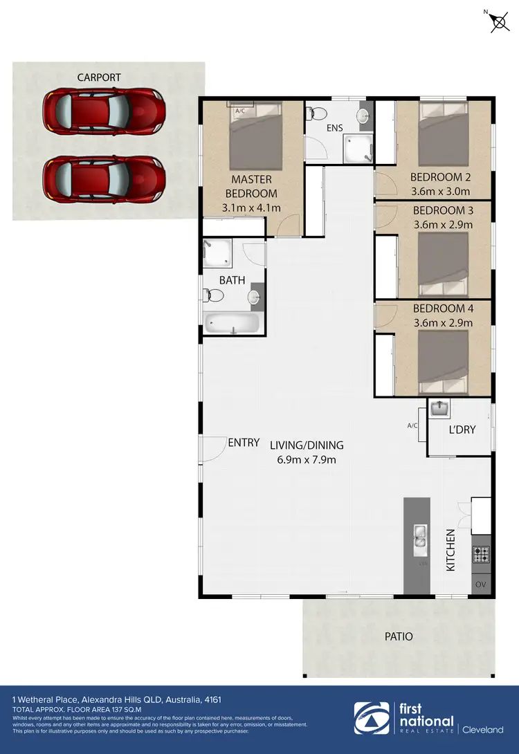 Floorplan of Homely house listing, 1 Wetheral Place, Alexandra Hills QLD 4161