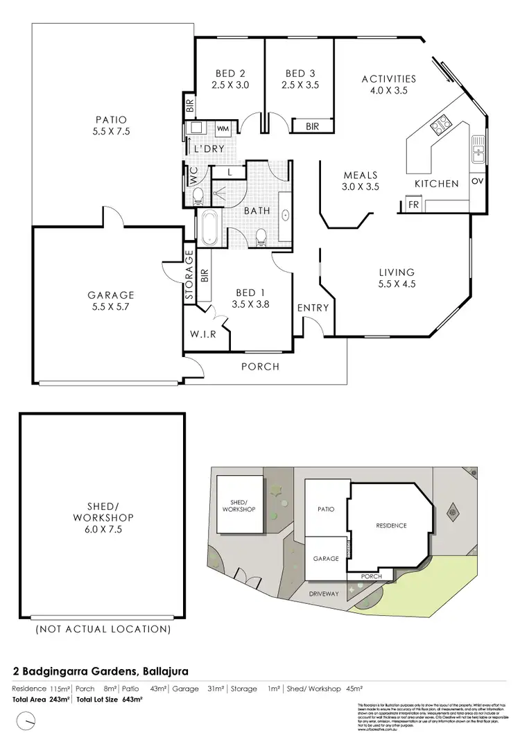 Floorplan of Homely house listing, 2 Badgingarra Gardens, Ballajura WA 6066