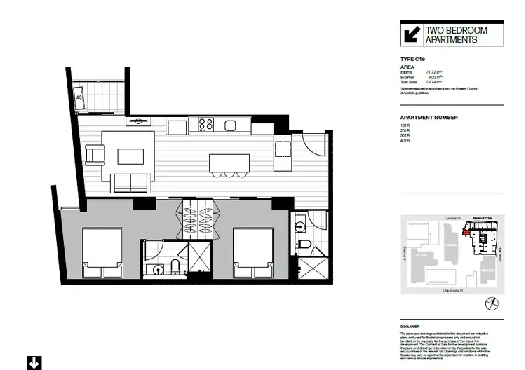 Floorplan of Homely apartment listing, 301/33 Rose Lane, Melbourne VIC 3000