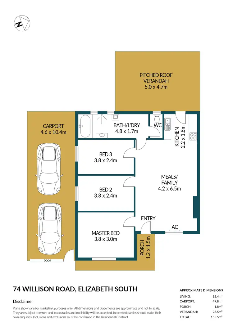 Floorplan of Homely house listing, 74 Willison Road, Elizabeth South SA 5112