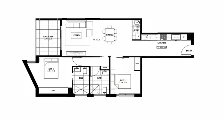 Floorplan of Homely apartment listing, 69/209 John Gorton Drive, Wright ACT 2611
