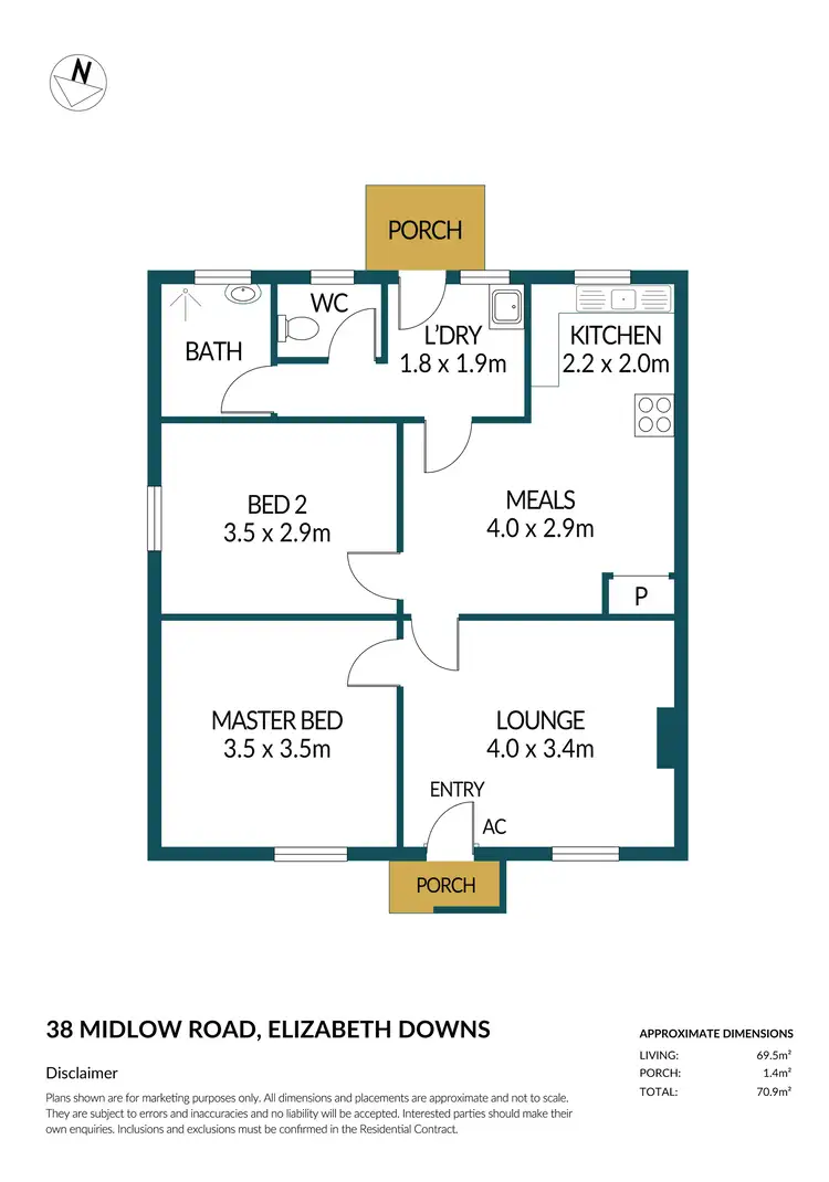 Floorplan of Homely house listing, 38 Midlow Road, Elizabeth Downs SA 5113