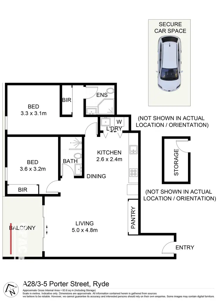 Floorplan of Homely apartment listing, A28/3-5 Porter Street, Ryde NSW 2112
