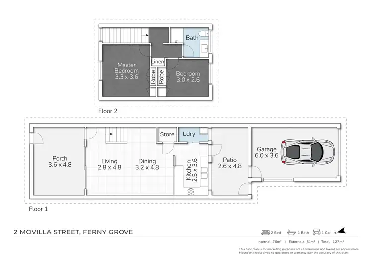 Floorplan of Homely house listing, 2/2 Movilla Street, Ferny Grove QLD 4055
