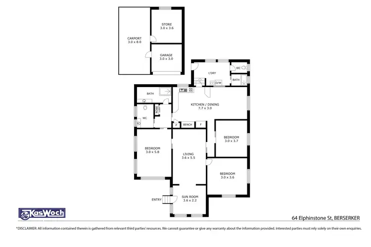 Floorplan of Homely house listing, 64 Elphinstone Street, Berserker QLD 4701