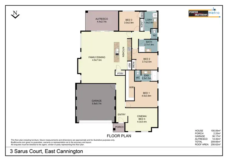 Floorplan of Homely house listing, 3 Sarus Court, East Cannington WA 6107