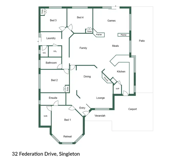 Floorplan of Homely house listing, 32 Federation Drive, Singleton WA 6175