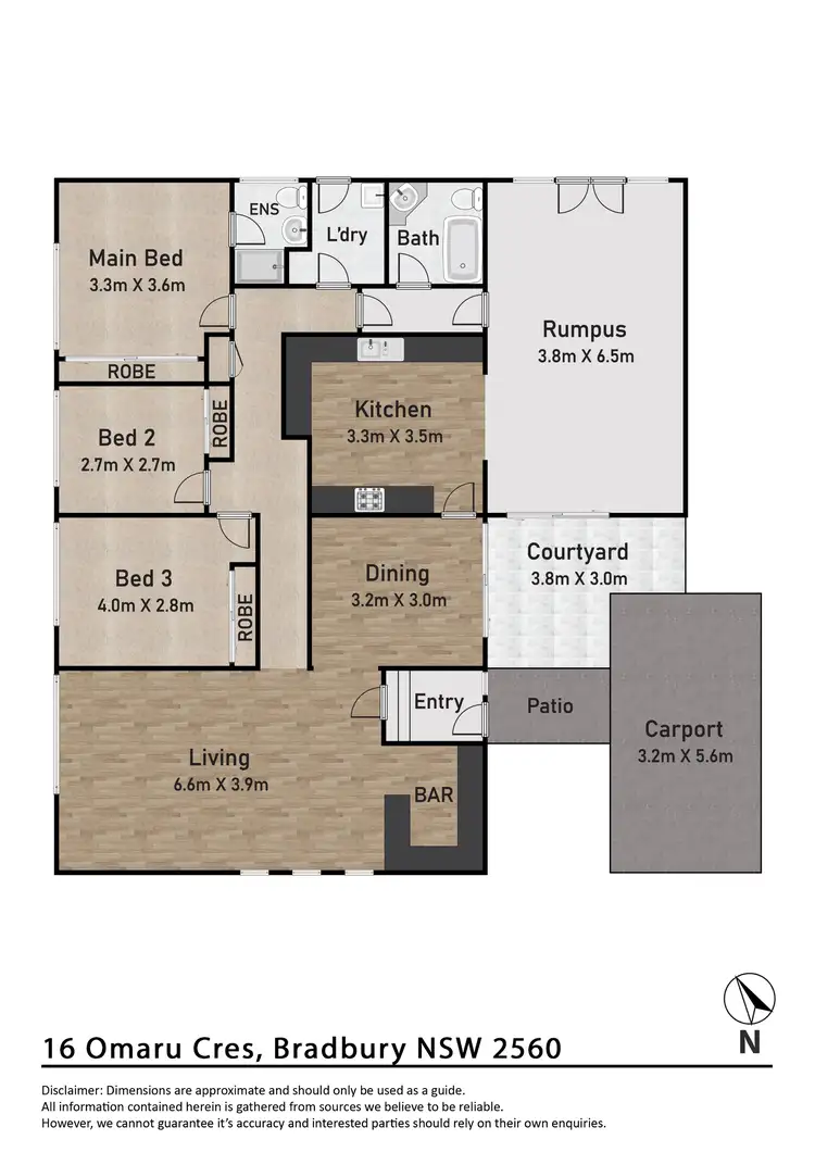 Floorplan of Homely house listing, 16 Omaru Crescent, Bradbury NSW 2560