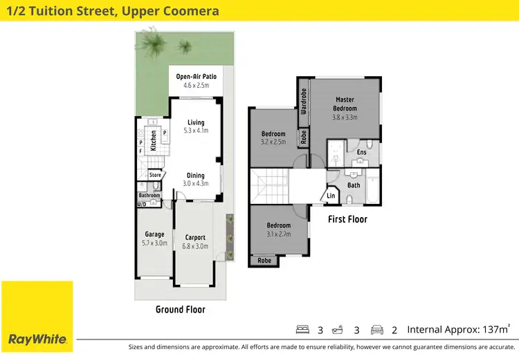Floorplan of Homely townhouse listing, 1/2 Tuition Street, Upper Coomera QLD 4209