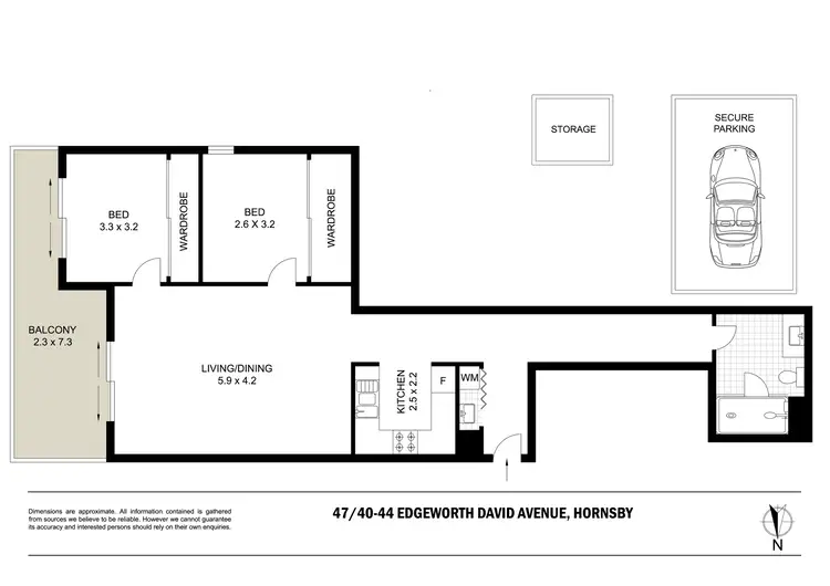 Floorplan of Homely apartment listing, 47/40-44 Edgeworth David Avenue, Waitara NSW 2077